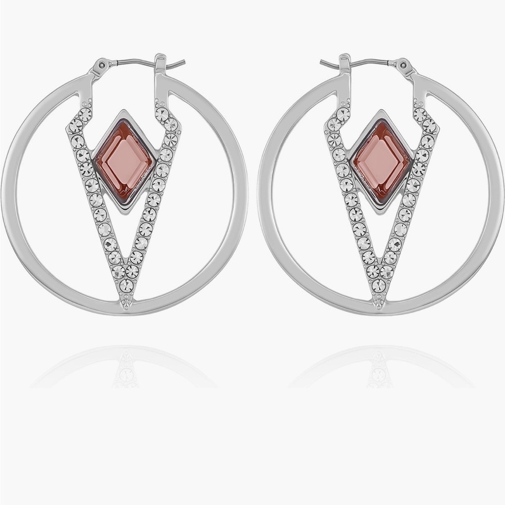 VINCE CAMUTO Glass Stone Hoop Earrings